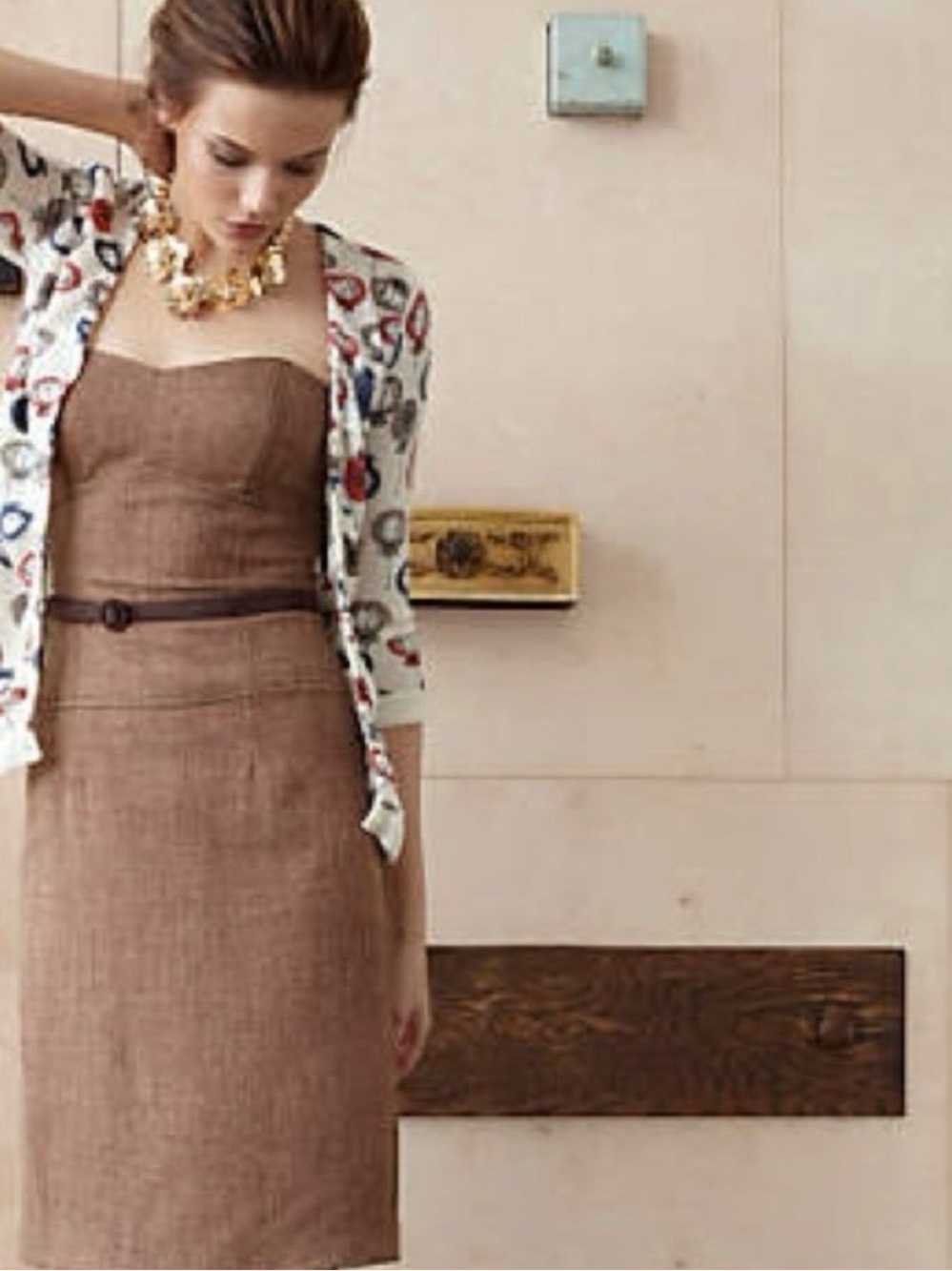 Anthropologie Molly New York Verite Tweed Dress – Copper & Rust Brown – Size 8